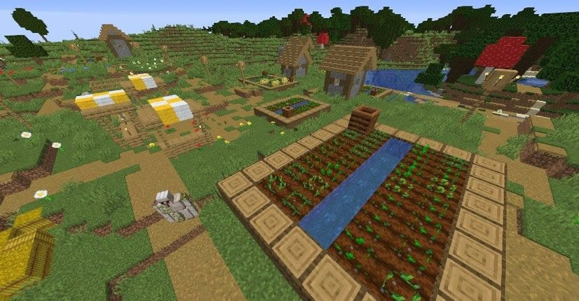 Big Farm Village Seed For Minecraft 1 15 2 1 14 4 Views 343 Wminecraft Net