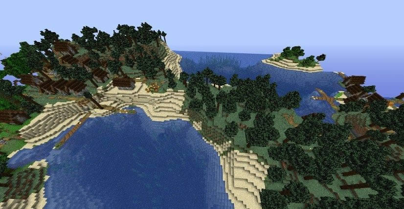 Small Island With Two Villages Seed For Minecraft 1 15 2 1 14 4 Views 133 Wminecraft Net