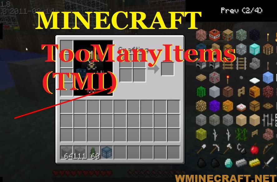 TooManyItems has access to spawners, providing a favorites list to store the items