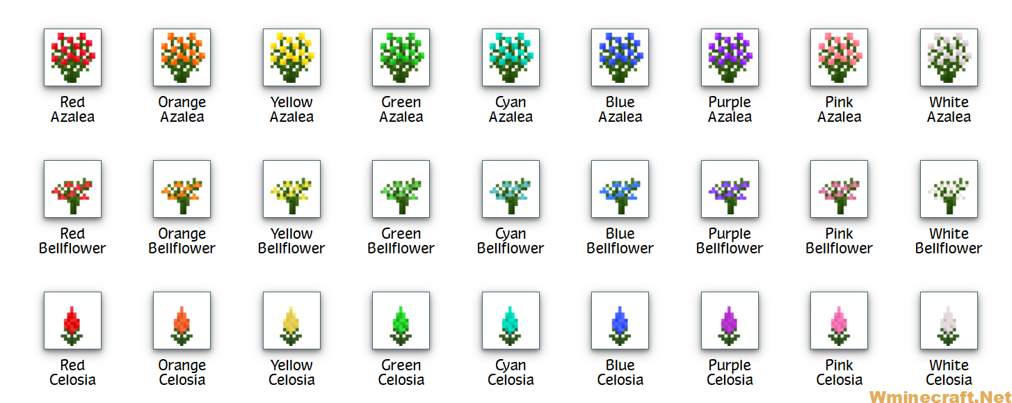 Flowers generate naturally in nearly every biome