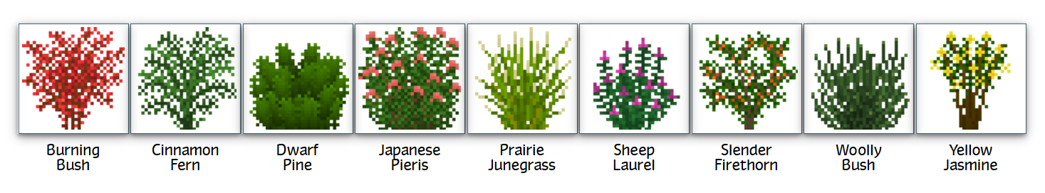 Medium plants occupy an area that is 2 blocks tall and 2 blocks wide