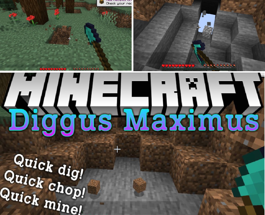 Dig the same blocks quickly with just one click.
