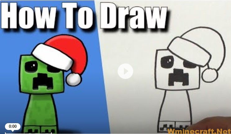 How to Draw Creeper Minecraft for Christmas