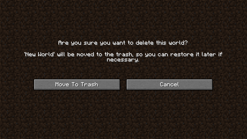 Delete Worlds To Trash Mod-1